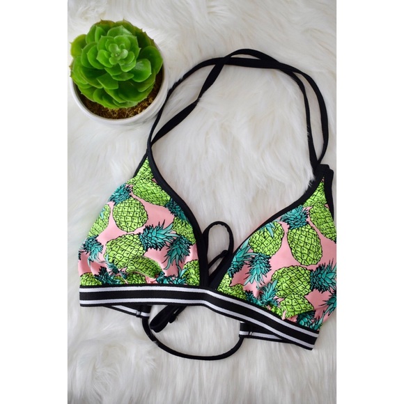 Xhilaration Other - NWT Pineapple Neon Bikini Top Xhileration D/DD